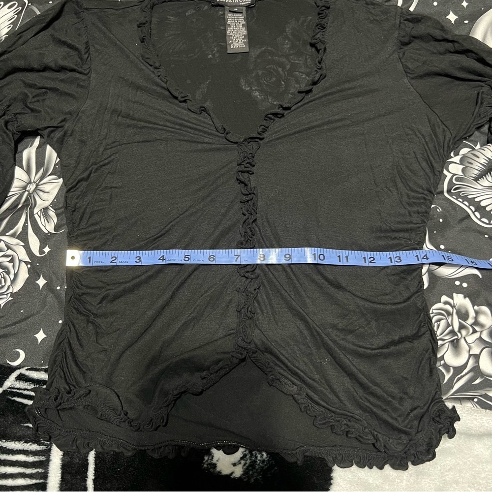 Kenneth Cole Gothic Ruffle Top, Med - Picture 6 of 6